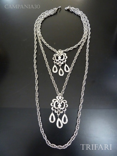 CN423 - COLLANA MULTIFILO SILVER TRIFARI ANNI '60 - LE COLLEZIONI  DI CAMPANIA30
