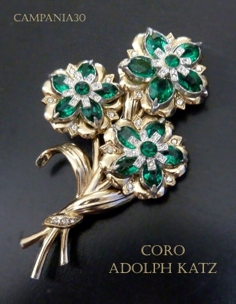 SB1337 - SPILLA BOUQUET FIORI "CORO" ADOLPH KATZ ANNI '40 - LE COLLEZIONI  DI CAMPANIA30