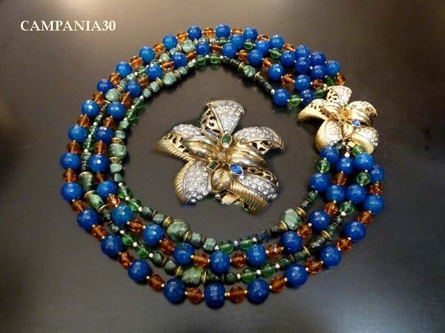 CN727 - COLLANA CON CRISTALLI CHIUSURA GIOIELLO ANNI '80 - LE COLLEZIONI  DI CAMPANIA30