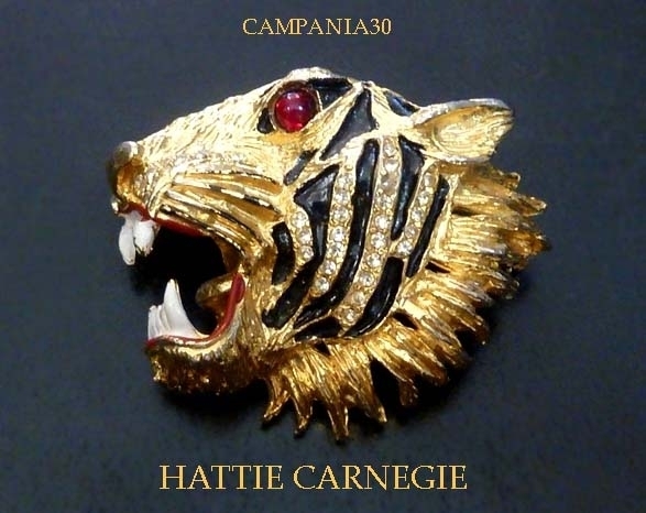 SB1823 - SPILLA TESTA TIGRE "HATTIE CARNEGIE" ANNI '60 - LE COLLEZIONI  DI CAMPANIA30