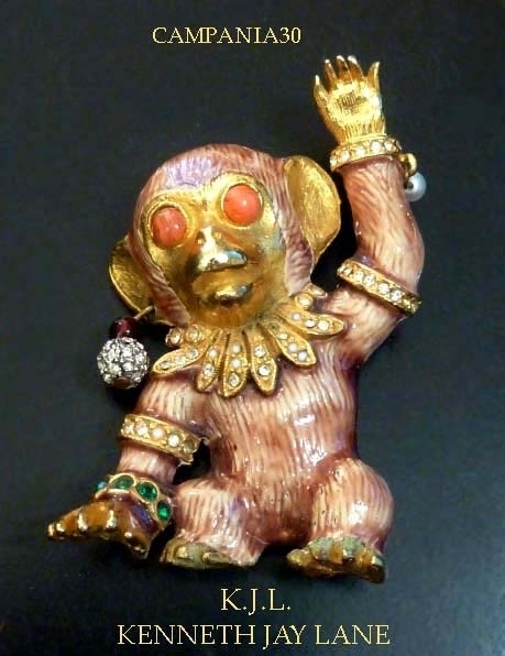 SB1827 - SPILLA K.J.L. "KENNETH JAY LANE" MONKEY ANNI '60 - LE COLLEZIONI  DI CAMPANIA30